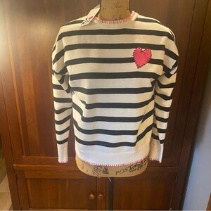 Kerri Rosenthal XO KR Heart Sweater Size Small Soft Knit Rayon Blend Valentine